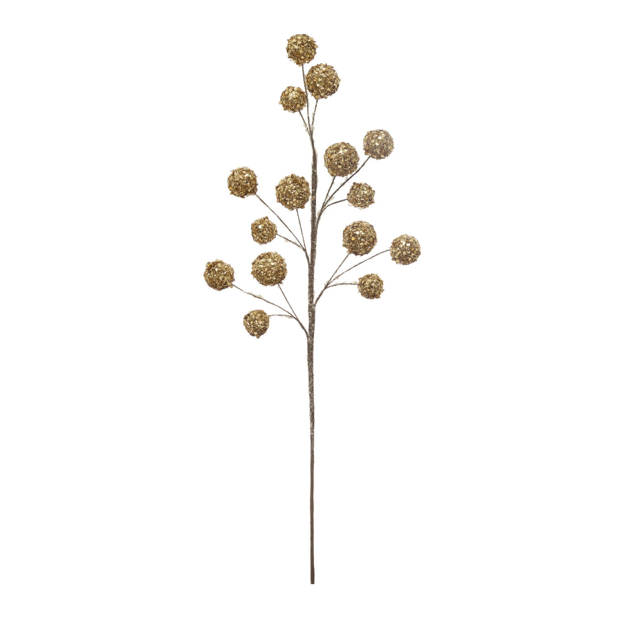 Gold Sequin Ball Pick - 13 Hub Lane   |  Christmas Picks