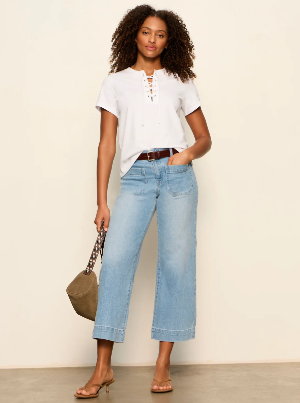 Lace Up Timeless Tee, White