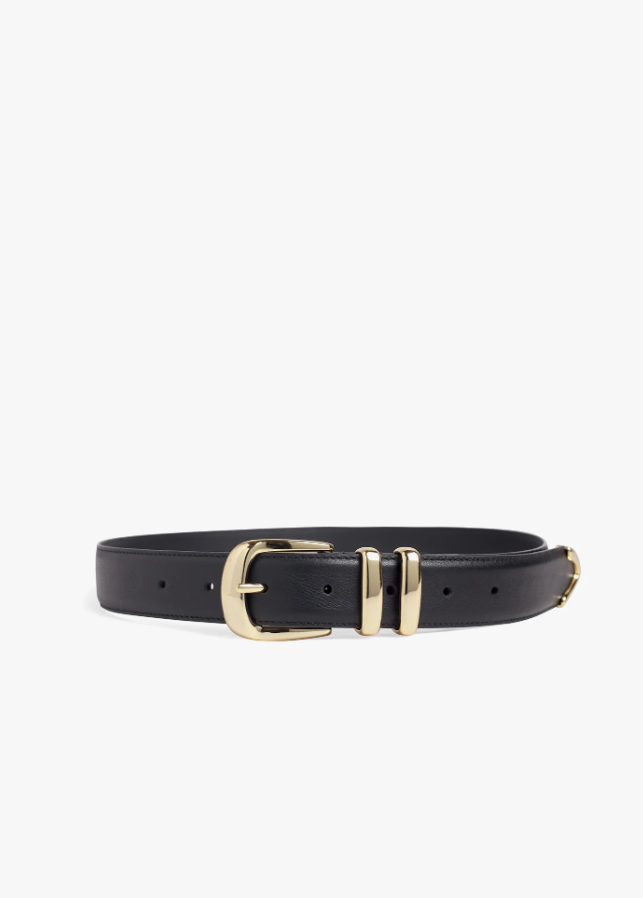 Favorite Daughter Jordan Belt, Black & Gold - 13 Hub Lane   |  Leather Belts