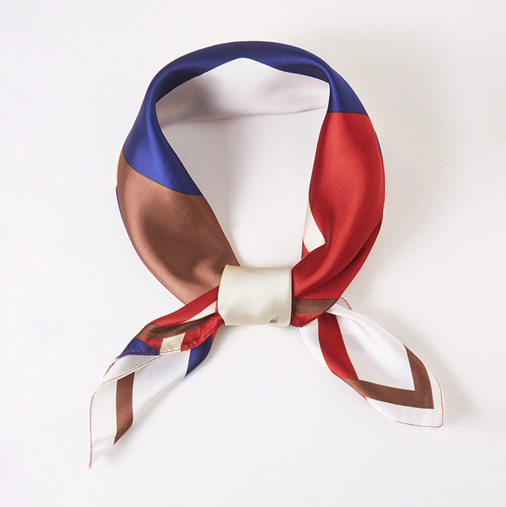 Geometric Printed Satin Bandana Scarf