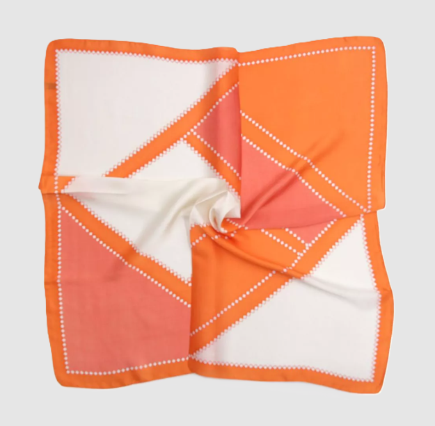 Geometric Print Scarf / Hair Wrap, Orange - 13 Hub Lane   |  