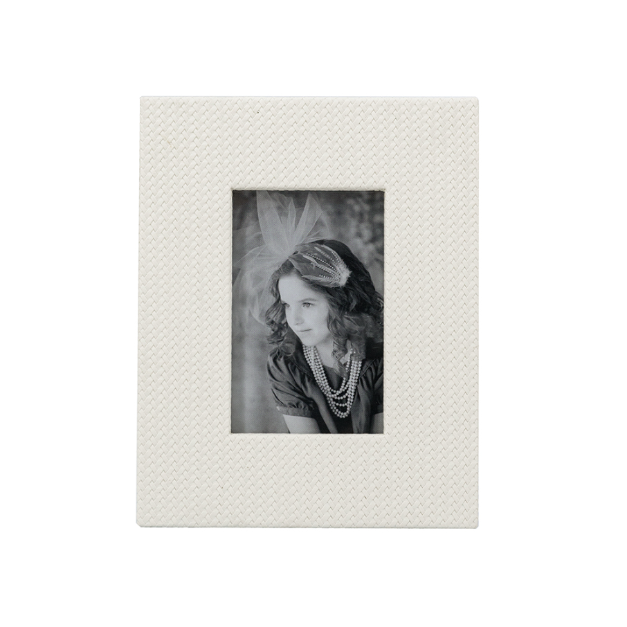 Faux Leather Frame, White - 13 Hub Lane   |  