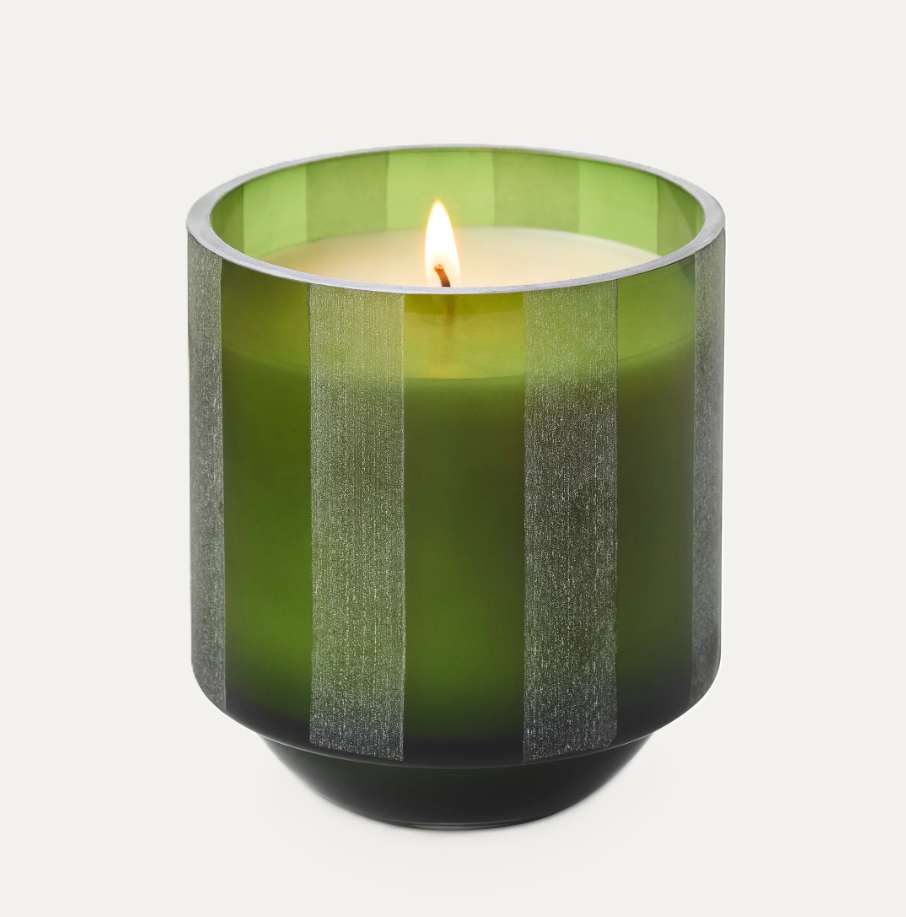 Fresh Balsam Etched Striped Glass