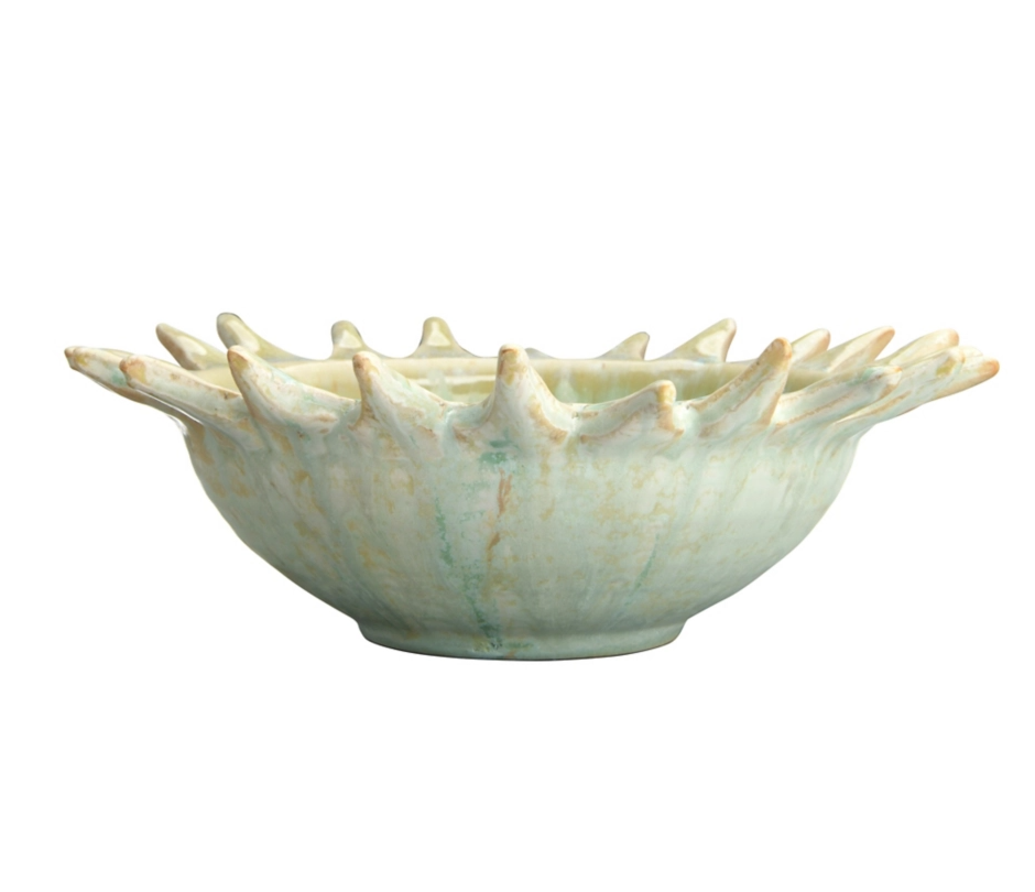 Stoneware Sunburst Serving Bowl, Opal Reactive Glaze