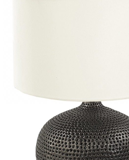 Gray Round Table Lamp