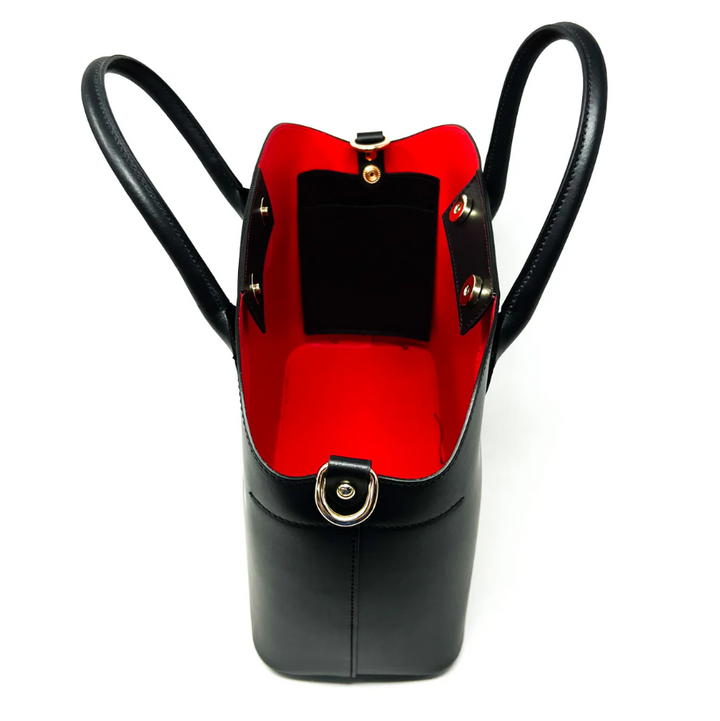 Italian Leather Red Interior Bag, Camel