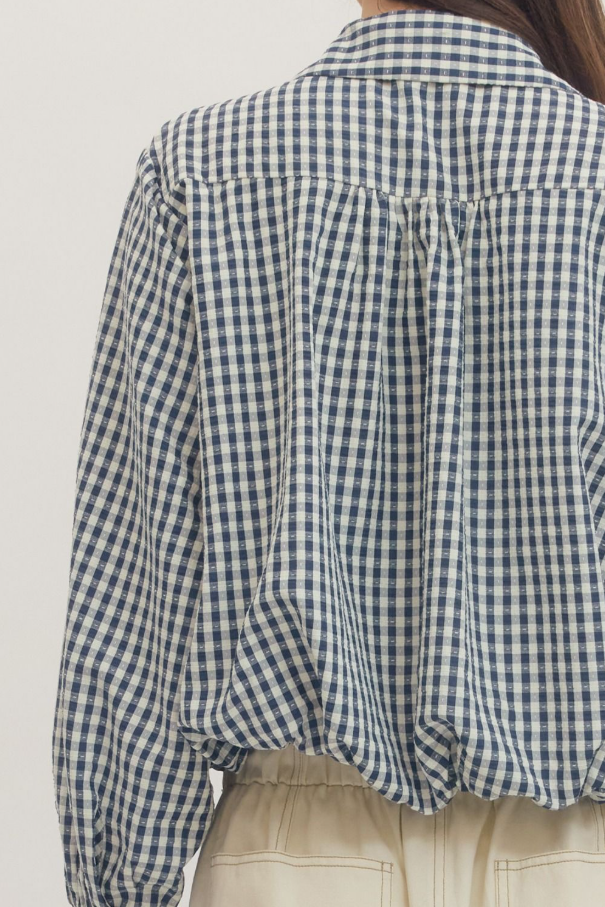Gingham Button-Up, Navy - 13 Hub Lane   |  Button-Ups