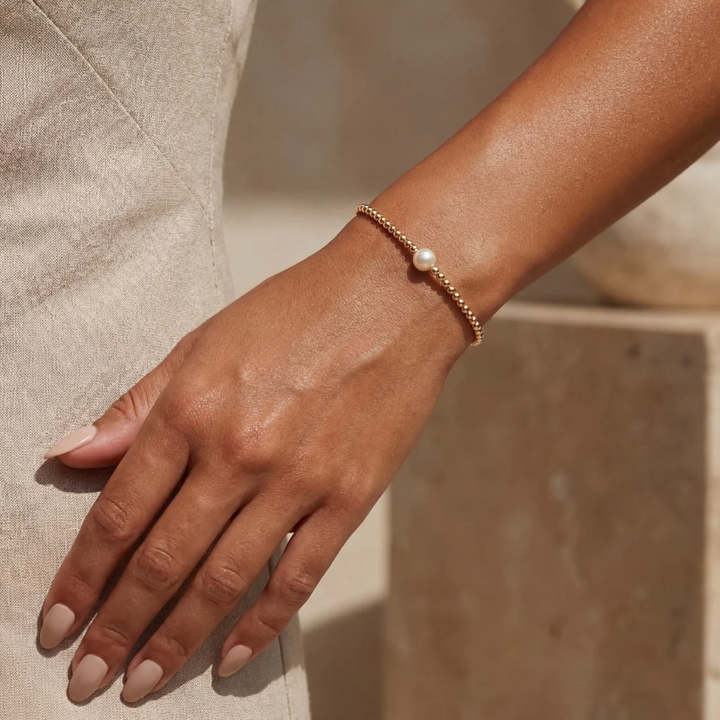 bara boheme audrey gold filled beaded bracelet w/ pearl - 13 Hub Lane   |  