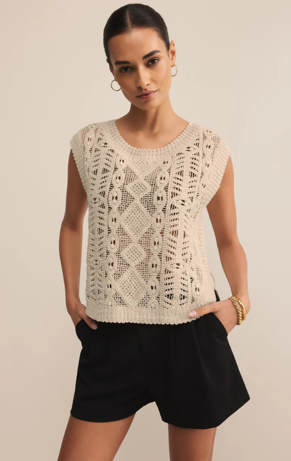 Baroque Sweater Top, Crystal - 13 Hub Lane   |  Sweater Vests