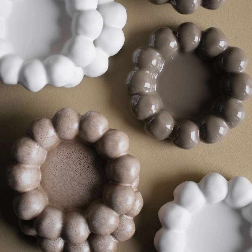 Bright Candleholder Plate - 13 Hub Lane   |  Ceramic Candle Holders