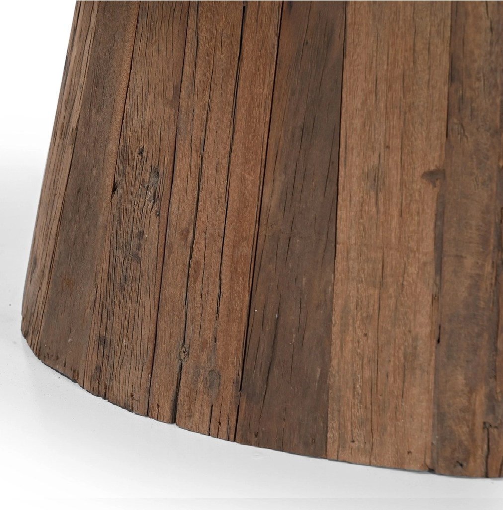 Oval Wood Coffee Table w/ Marble Top - 13 Hub Lane   |  Coffee Tables