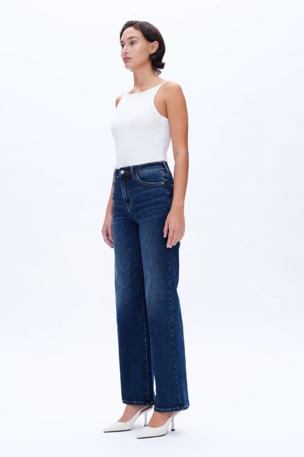 Linda High-Rise Wide Leg Jeans, Deep Sea