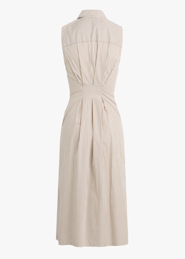 The Good Behavior Dress, Soft Taupe Stripe