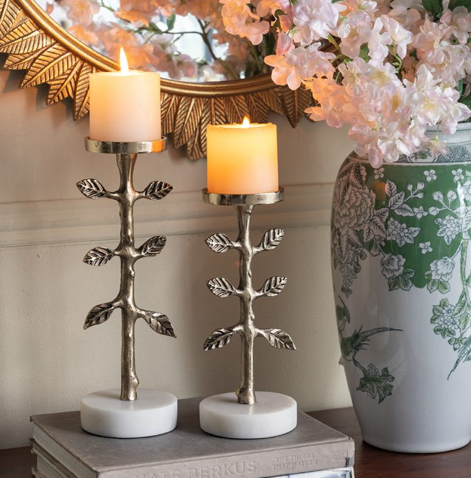 Gold Branch & Marble Pillar Holder - 13 Hub Lane   |  