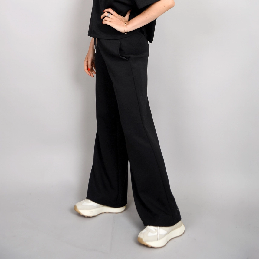 Erika Soft Knit Drawstring Pants, Black