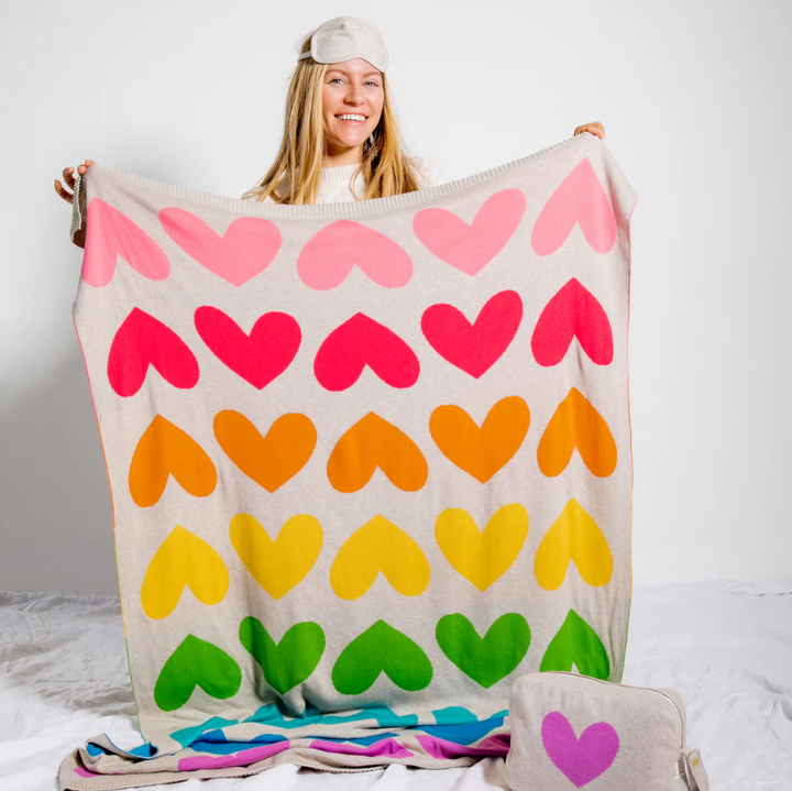 Travel Blanket Blush Hearts