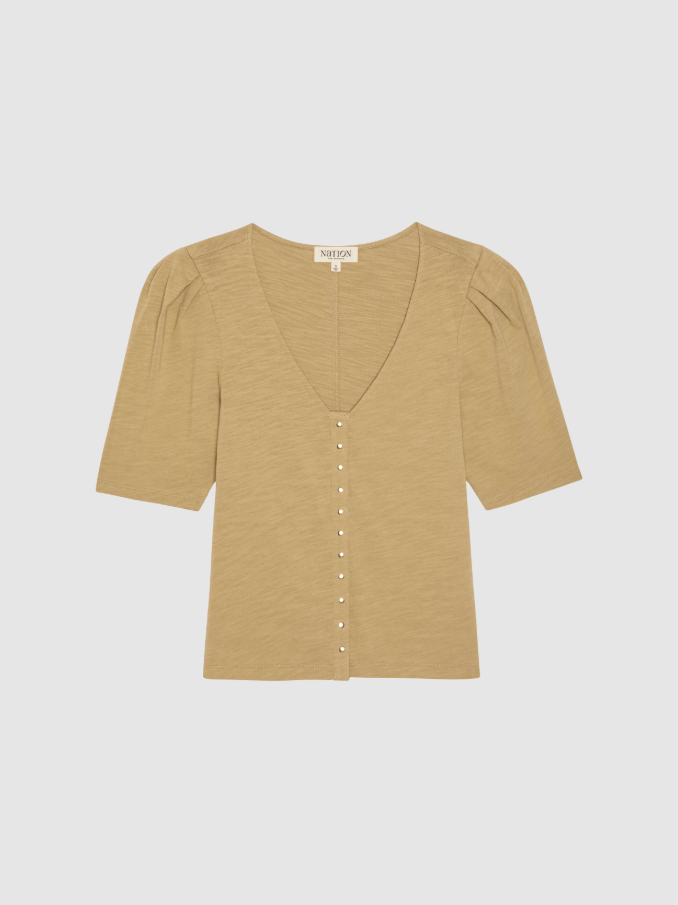 Nation LTD Jen Button Up Blouse, Toffee - 13 Hub Lane   |  