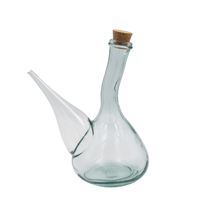 Recycled Glass Porron Wine Pitcher w/ Cork - 13 Hub Lane   |  