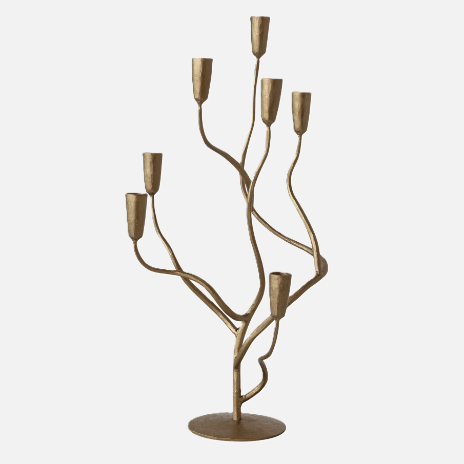 Hand-Forged Iron Candelabra