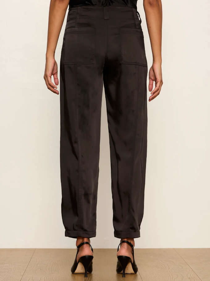 Sphere Satin Pants, Black