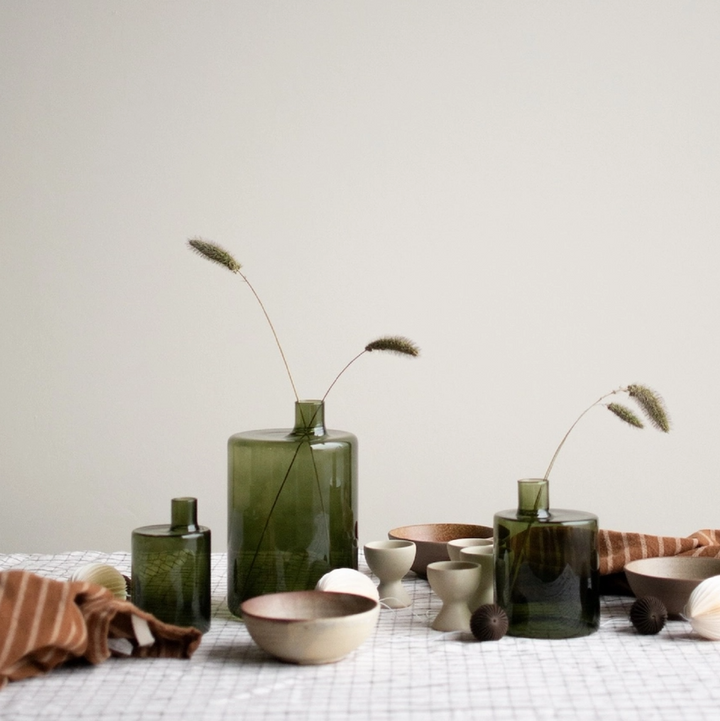 Pipe Vase, Green - 13 Hub Lane   |  Glass Vases