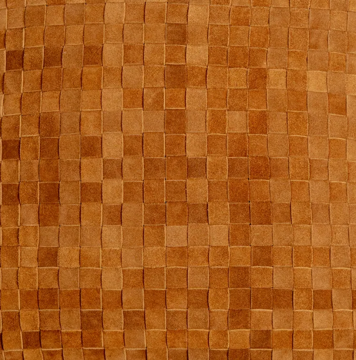 Woven Square Suede Pillow, Cognac - 13 Hub Lane   |  