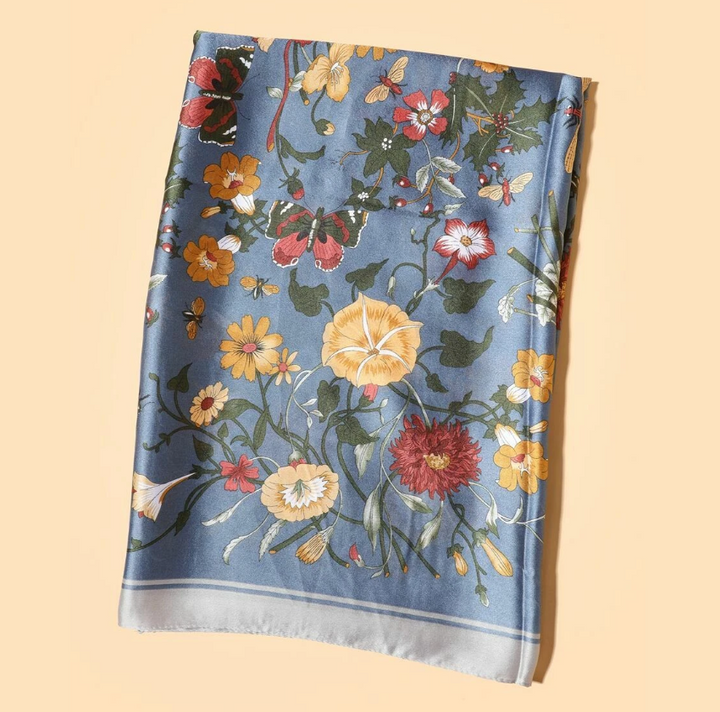 Botanical Floral Printed Square Bandana Scarf - 13 Hub Lane   |  Scarves