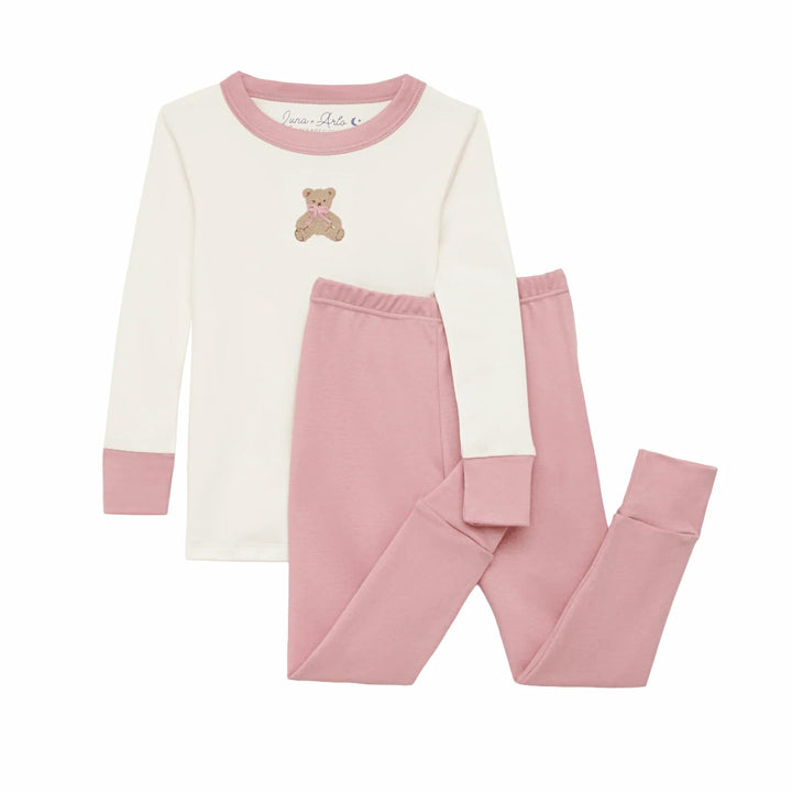 Bear Hugs Long Pajamas, Dusty Rose