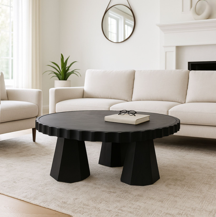 42" Luzia Metallic Marble Coffee Table