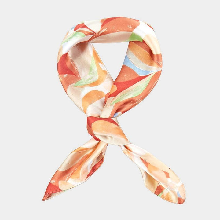 Tropical Bloom Printed Square Silky Satin Scarf