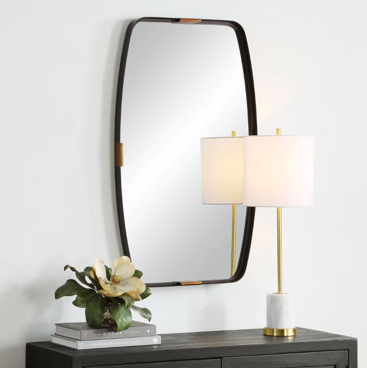 Sculptural Bronze Mirror