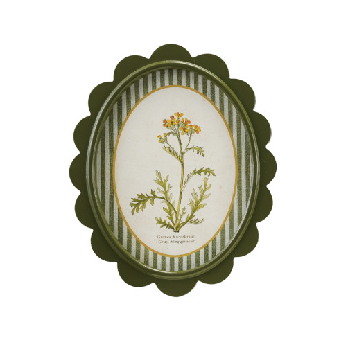 Scalloped Flower, Green Stripe Mat