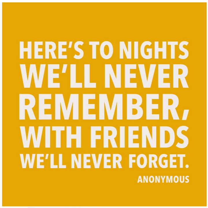 To Nights We'll Never Remember Cocktail Napkins - 13 Hub Lane   |  Funny Cocktail Napkins