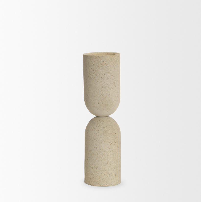 Qamra Textured Pillar Candleholder - 13 Hub Lane   |  Metal Candle Holders