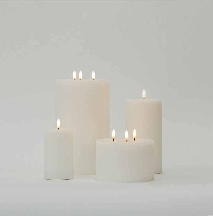 3 Wick Flameless Candle, White - 13 Hub Lane   |  LED Candles