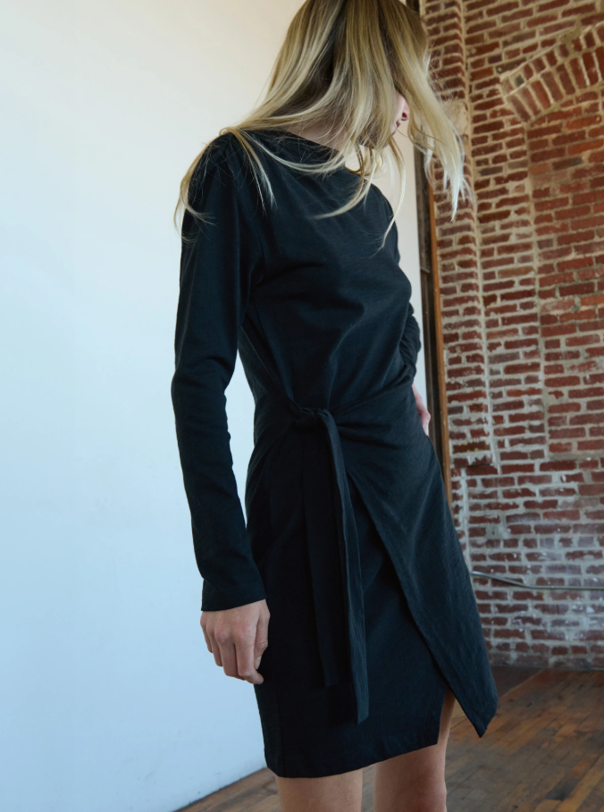 Nation LTD Taylor Wrap Mini, Jet Black - 13 Hub Lane   |  Mini Dresses