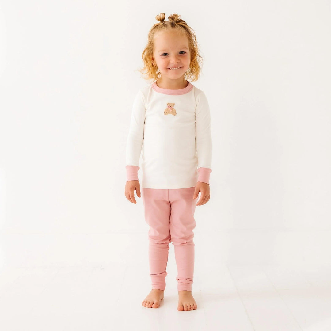 Bear Hugs Long Pajamas, Dusty Rose