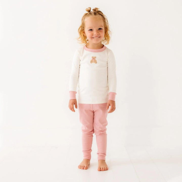 Bear Hugs Long Pajamas, Dusty Rose
