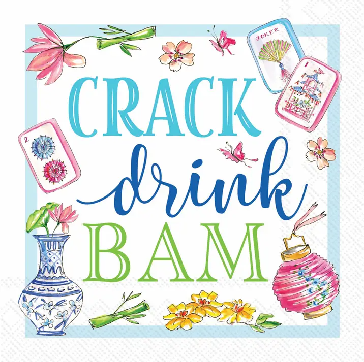 Mahjong Crack Drink Bam Cocktail Napkins