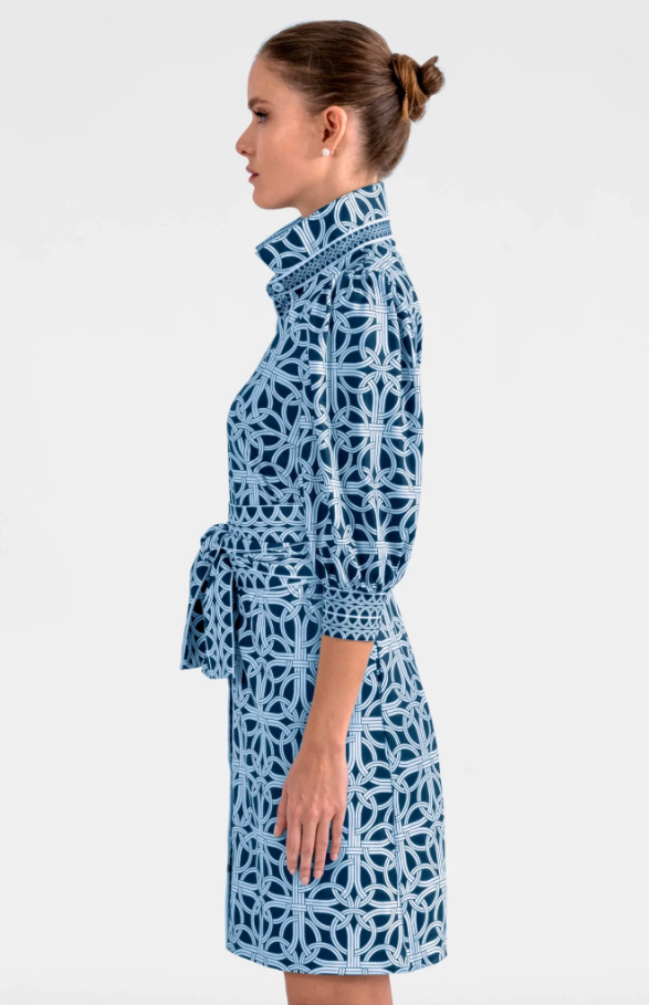 Swagger Mini Dress, Navy Ring Toss