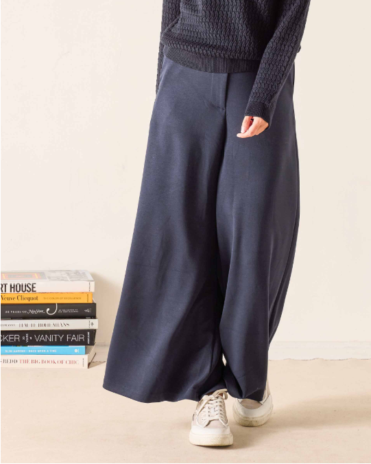 Simone Wide Leg Pant, Navy