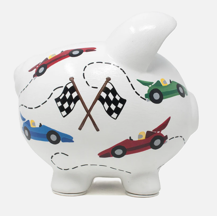 Vroom Race Car Large Piggy Bank