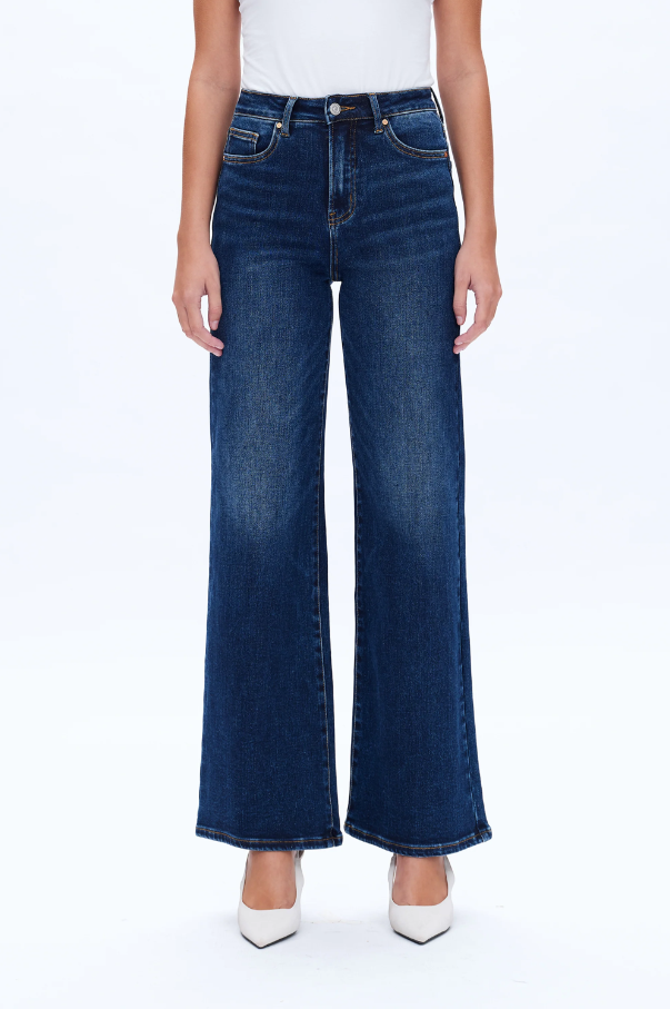 Linda High-Rise Wide Leg Jeans, Deep Sea