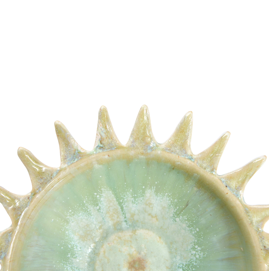 Stoneware Sunburst Serving Bowl, Opal Reactive Glaze