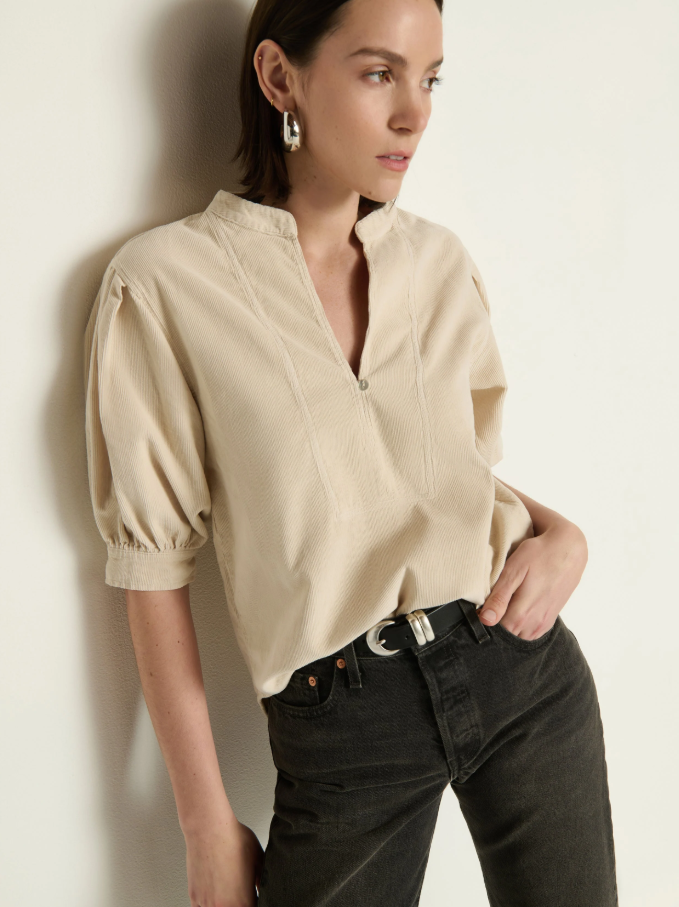 Nation LTD Emmett Top, Moonbeam - 13 Hub Lane   |  Puff Sleeve Tops
