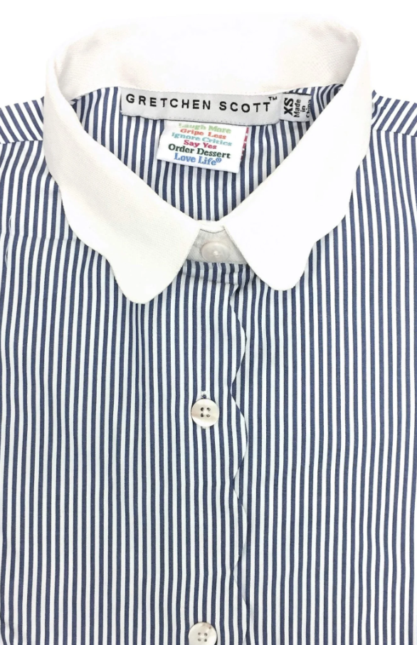 Pique All Day Pinstripe Shirt, Navy & White