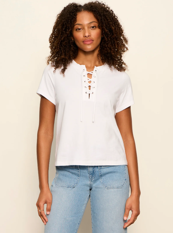 Lace Up Timeless Tee, White