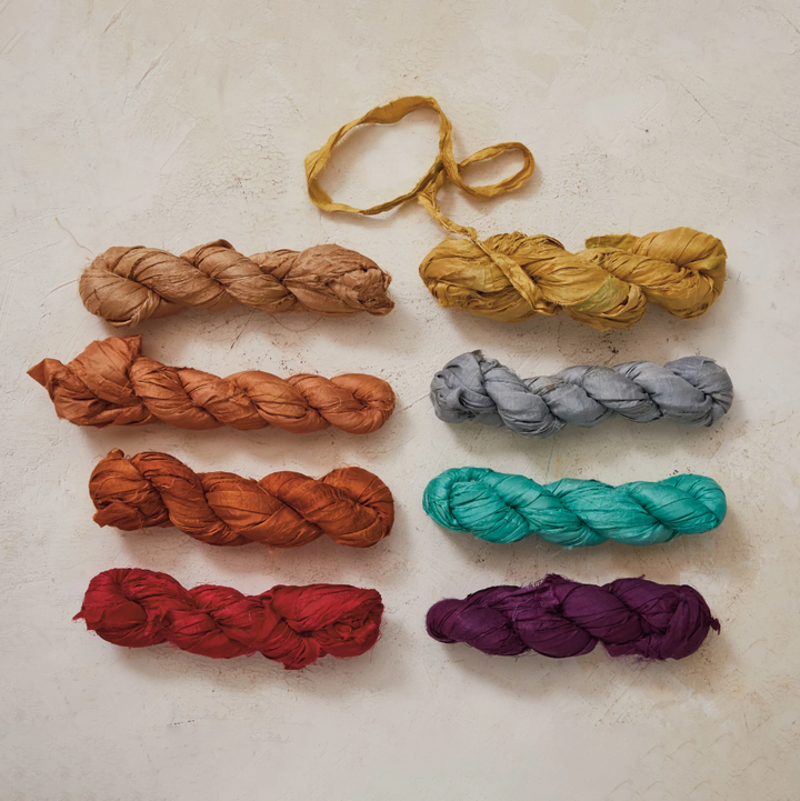 70-75 Yards Recycled Torn Silk Ribbon