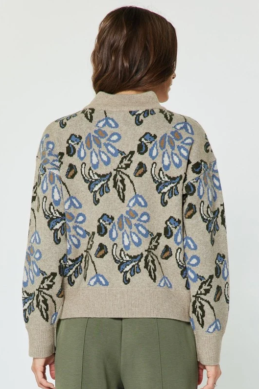 Jacquard Half-Zip, Barley