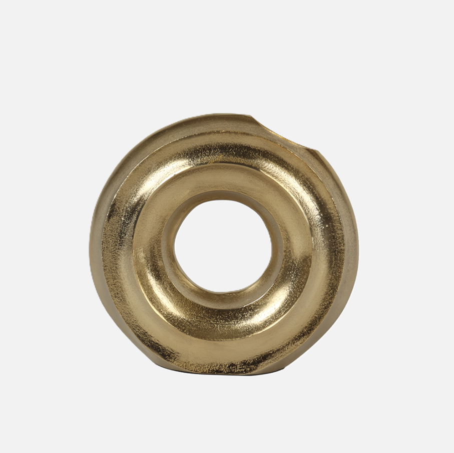 Aluminum Ring vase, Gold - 13 Hub Lane   |  